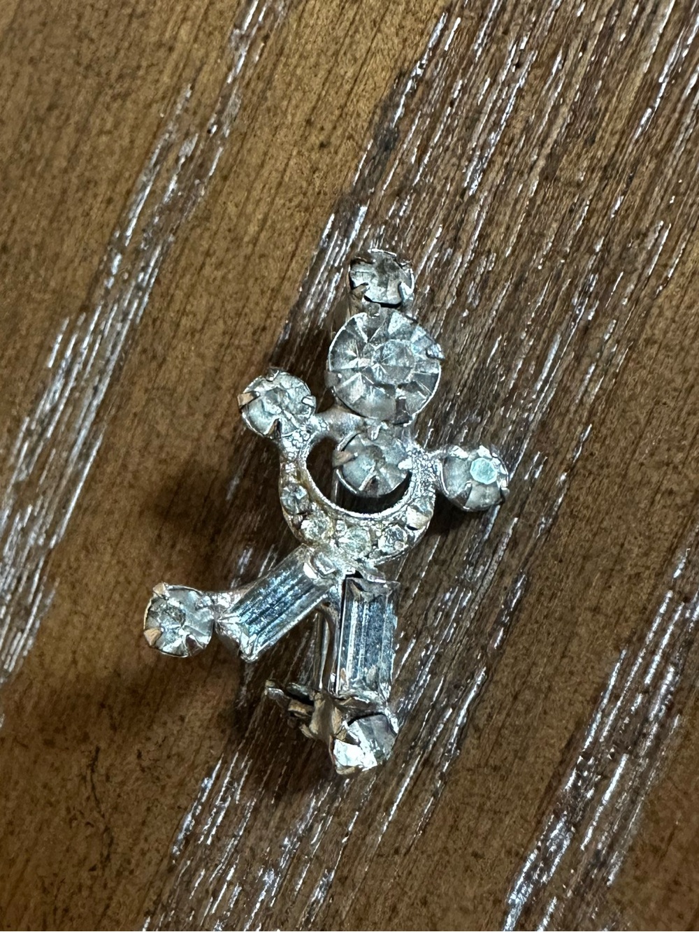 Vintage Rhinestone Dancing Man Pin